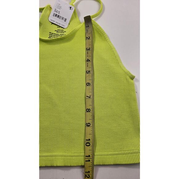 NWT Free People Movement Strappy Back Tighten Up Tank neon yellow M / L crop new - Picture 5 of 6